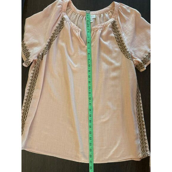 J.Jill Boho Short Sleeve Tunic Top With Embroidered Trim Size L - Picture 5 of 6